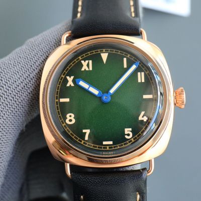 Replica Panerai Radiomir Green Dial Men 47MM Automatic Movement Yellow Gold Case Watch